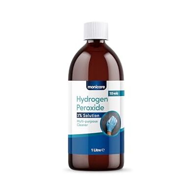 Monicare Hydrogen Peroxide 3% 1 Litre, 10 Vols, Clear Monicare Hydrogen Peroxide 3% 1 Litre, 10 Vols, Clear