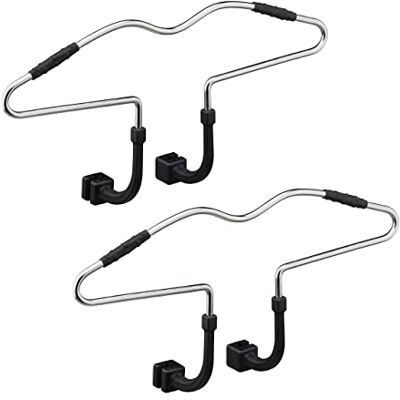 Relaxdays Car Headrest Clothes Hanger, Jacket Holder, Set of 2, Non-Slip, Steel, Travel Hanger, Silver/Black Relaxdays Car Headrest Clothes Hanger, Jacket Holder, Set of 2, Non-Slip, Steel, Travel Hanger, Silver/Black