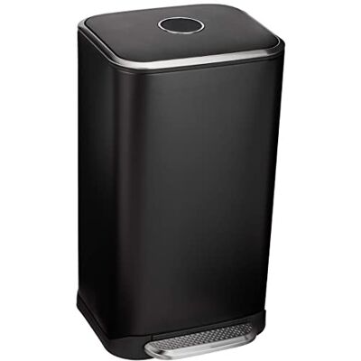 Amazon Basics Black Pedal Trash Can 32 L - Trash Can Amazon Basics Black Pedal Trash Can 32 L - Trash Can