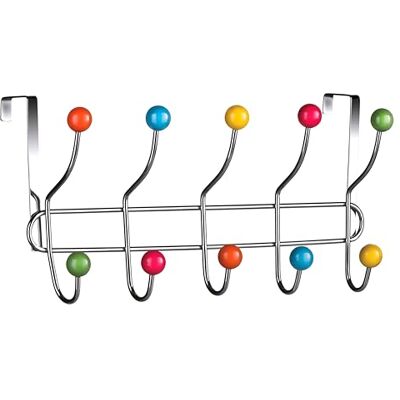 Premier Housewares Over Door Hooks Multi Color Plastic Over The Door Hanger / Hangers For Bedroom 10 Chrome Finish Hook Back Of The Door Coat Hanger 40 x 12.5 x 17.5 Premier Housewares Over Door Hooks Multi Color Plastic Over The Door Hanger / Hangers For Bedroom 10 Chrome Finish Hook Back Of The Door Coat Hanger 40 x 12.5 x 17.5