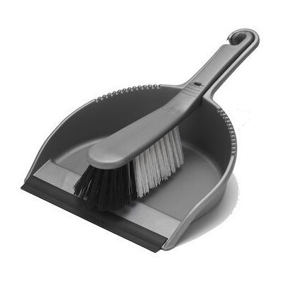Addis Dustpan and Stiff Brush Set, Plastic, Metallic by Addis Dustpan and Stiff Brush Set, Plastic, Metallic by