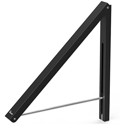 Anjuer Retractable Clothes Rack Wall Mounted Folding Clothes Hanger Drying Rack for Laundry Room Closet Storage Organization, Aluminum, Easy Installation (Black) Anjuer Retractable Clothes Rack Wall Mounted Folding Clothes Hanger Drying Rack for Laundry Room Closet Storage Organization, Aluminum, Easy Installation (Black)