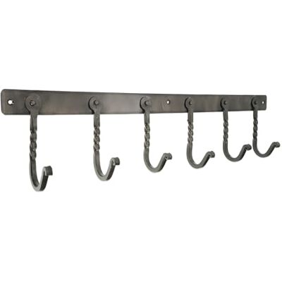 Infinity Wall Mounted Twisted Coat Hooks Rack Pewter – Vintage Style Iron Hanger with 6 Hooks Ideal for Hanging Clothes, Bags, Hat and Utensils Infinity Wall Mounted Twisted Coat Hooks Rack Pewter – Vintage Style Iron Hanger with 6 Hooks Ideal for Hanging Clothes, Bags, Hat and Utensils