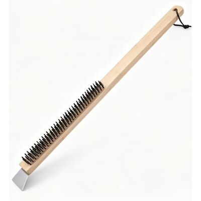 Carehabi Pizza Oven Brush 57 cm with Scraper & Replacement Head Cleaning Brush with Stainless Steel Bristles for Pizza Oven & Pizza Stone Long Handle Carehabi Pizza Oven Brush 57 cm with Scraper & Replacement Head Cleaning Brush with Stainless Steel Bristles for Pizza Oven & Pizza Stone Long Handle