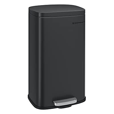 SONGMICS Kitchen Bin 8 Gallon (30 L), Pedal Rubbish Bin, Soft Close, Step-On Pedal, Steel, Inner Bucket, Black LTB03BK SONGMICS Kitchen Bin 8 Gallon (30 L), Pedal Rubbish Bin, Soft Close, Step-On Pedal, Steel, Inner Bucket, Black LTB03BK