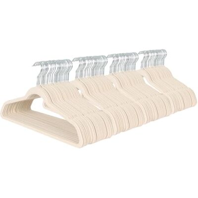 Harbour Housewares - Velvet Non-Slip - 45cm - Ivory - Hangers Harbour Housewares - Velvet Non-Slip - 45cm - Ivory - Hangers
