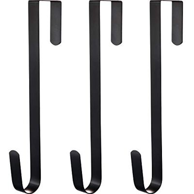 ZHEHAO 3 Pieces Christmas Decor Metal Wreath Hangers Over The Door Light Handy Wreath Hanger Hanging Hook (12 Inch, Black) ZHEHAO 3 Pieces Christmas Decor Metal Wreath Hangers Over The Door Light Handy Wreath Hanger Hanging Hook (12 Inch, Black)
