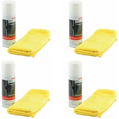 Unika 4 x Anti-Static Gloss Surface Cleaners 200ml & Microfibre Cloths by Unika 4 x Anti-Static Gloss Surface Cleaners 200ml & Microfibre Cloths by