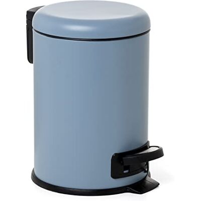 TATAY 3L Pedal Bathroom Bin Hygienic, Touch-Free Opening Soft-Close, Silent Lid Removable Interior for Easy Cleaning Functional Design 17.5 x 22.5 x 25 cm – Nordic Model Blue TATAY 3L Pedal Bathroom Bin Hygienic, Touch-Free Opening Soft-Close, Silent Lid Removable Interior for Easy Cleaning Functional Design 17.5 x 22.5 x 25 cm – Nordic Model Blue