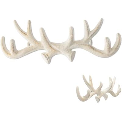 Comfify Vintage Cast Iron Deer Antlers Wall Hooks Antique Finish Metal Clothes Hanger Rack w/Hooks Includes Screws and Anchors in Antique White Comfify Vintage Cast Iron Deer Antlers Wall Hooks Antique Finish Metal Clothes Hanger Rack w/Hooks Includes Screws and Anchors in Antique White