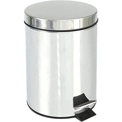 Amig Stainless Steel Pedal Bin 5L Anti-Fingerprint Finish Ideal for Kitchen Waste Decorative & Modern Design Includes Plastic Inner Container, Satin Finish Amig Stainless Steel Pedal Bin 5L Anti-Fingerprint Finish Ideal for Kitchen Waste Decorative & Modern Design Includes Plastic Inner Container, Satin Finish