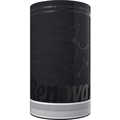 Renova 2-Ply Super Absorbent Kitchen Towel, 120 Sheets per Roll, Black Renova 2-Ply Super Absorbent Kitchen Towel, 120 Sheets per Roll, Black