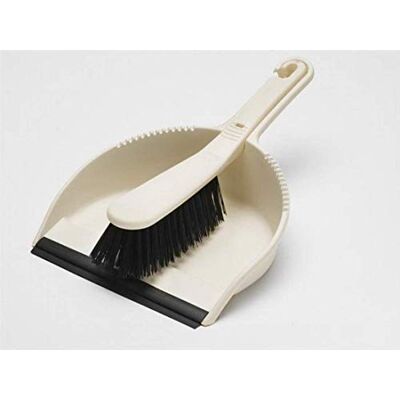 Addis 2 x Dustpan and Stiff Brush Set, Linen Cream Addis 2 x Dustpan and Stiff Brush Set, Linen Cream