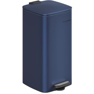 SONGMICS Kitchen Bin, 8-Gallon (30 L) Trash Bin, Steel Pedal Bin, with Inner Bucket, Soft Close and Stays Open, Midnight Blue LTB593Q02 SONGMICS Kitchen Bin, 8-Gallon (30 L) Trash Bin, Steel Pedal Bin, with Inner Bucket, Soft Close and Stays Open, Midnight Blue LTB593Q02
