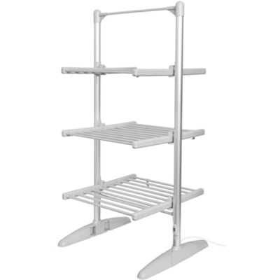 PIFCO 3-Tier Heated Clothes Airer, 30 Heated Bars, 24kg Capacity, Foldable Design, Anti-Slip Feet PIFCO 3-Tier Heated Clothes Airer, 30 Heated Bars, 24kg Capacity, Foldable Design, Anti-Slip Feet