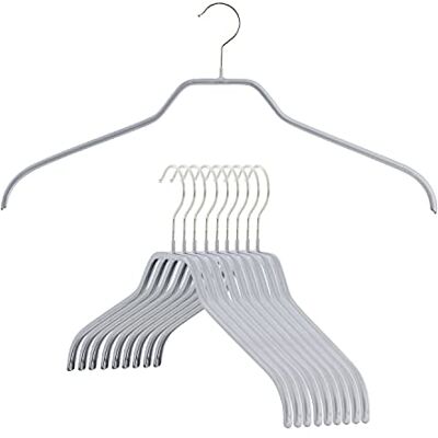 MAWA Reston Lloyd Silhouette Series Non-Slip Space Saving Clothes Hanger for Shirts and Dresses, Style 41/F, Set of 10, Silver, Pack of 10, 10 Piece (12148) MAWA Reston Lloyd Silhouette Series Non-Slip Space Saving Clothes Hanger for Shirts and Dresses, Style 41/F, Set of 10, Silver, Pack of 10, 10 Piece (12148)