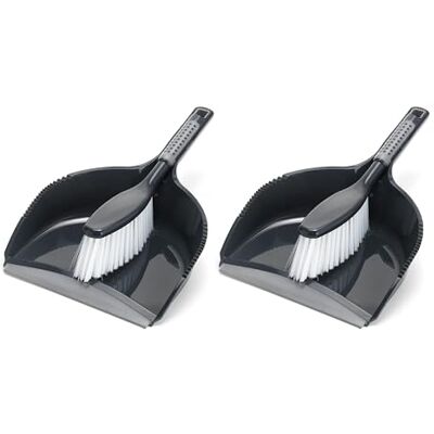 Addis ComfiGrip Dustpan & Brush Set – Soft-Grip Handle with Fine Bristle Brush for Quick Floor & Surface Cleaning – Twin Pack Addis ComfiGrip Dustpan & Brush Set – Soft-Grip Handle with Fine Bristle Brush for Quick Floor & Surface Cleaning – Twin Pack