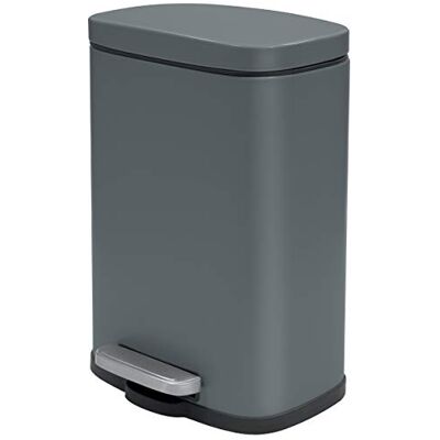 Spirella Kitchen Pedal Bin 50 Litres with Soft-Close Pedal Grey Spirella Kitchen Pedal Bin 50 Litres with Soft-Close Pedal Grey
