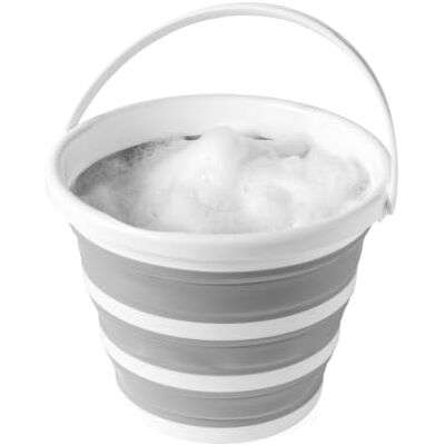 Beldray Collapsible Bucket 10L Foldable Silicone Bucket, Sturdy Handle, Ideal for Travelling & Fishing, Space-Saving Design, Multi-Purpose Bin, Portable Home Cleaning, Camping, Water Basket, Grey Beldray Collapsible Bucket 10L Foldable Silicone Bucket, Sturdy Handle, Ideal for Travelling & Fishing, Space-Saving Design, Multi-Purpose Bin, Portable Home Cleaning, Camping, Water Basket, Grey