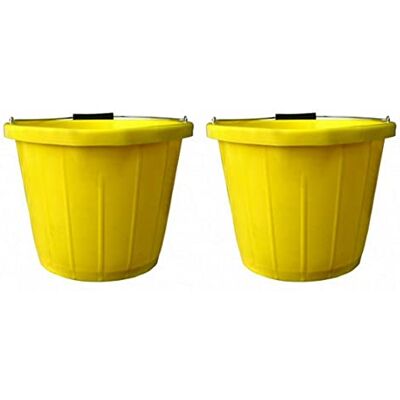 TOPNaturePlus 2 x Invincible Builders Building Bucket Yellow Heavy Duty Strong TOPNaturePlus 2 x Invincible Builders Building Bucket Yellow Heavy Duty Strong