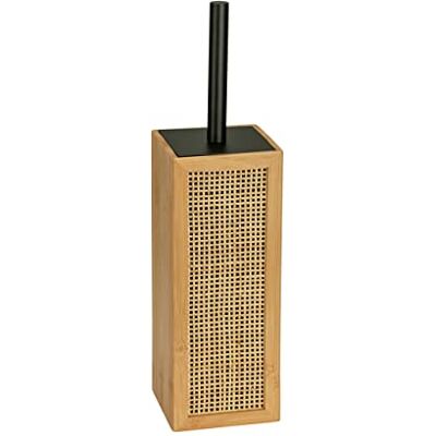 WENKO Allegre Decorative Toilet Brush Holder in Trendy Boho Style Made of Bamboo and Rattan Wicker Including Toilet Brush with Steel Handle 9.5 x 36.5 x 9.5 cm Natural/Black WENKO Allegre Decorative Toilet Brush Holder in Trendy Boho Style Made of Bamboo and Rattan Wicker Including Toilet Brush with Steel Handle 9.5 x 36.5 x 9.5 cm Natural/Black