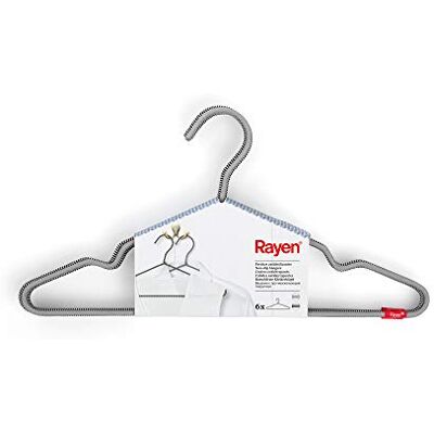 Rayen Clothes Hangers Non-Slip 6 Pieces Nylon Clothes Hangers 40.5 x 21 cm Rayen Clothes Hangers Non-Slip 6 Pieces Nylon Clothes Hangers 40.5 x 21 cm
