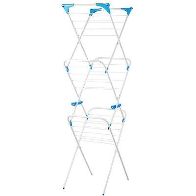 Minky Slimline 3 Tier 10m Clothes Airer, Holds Up to 10kg, Hanger Corners Minky Slimline 3 Tier 10m Clothes Airer, Holds Up to 10kg, Hanger Corners