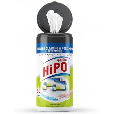 HiPO Screen Cleaning & Polishing Wet Wipes, 50 Wipes HiPO Screen Cleaning & Polishing Wet Wipes, 50 Wipes