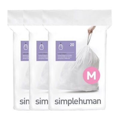 Simplehuman CW0261 - Custom Fit Bin Liner - 60 White Plastics Simplehuman CW0261 - Custom Fit Bin Liner - 60 White Plastics