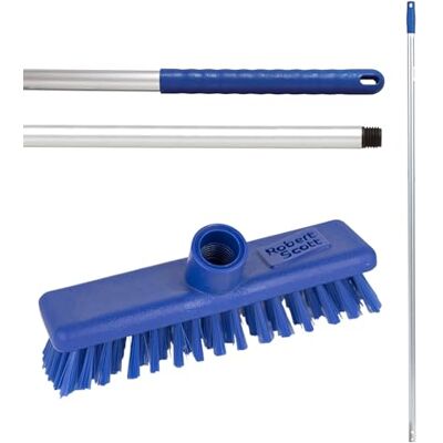 Aardvark Janitorial Supplies Robert Scott Washable Deck Scrub 23cm, 9 inches, Blue and Colour Coded Hygiene Handle 125cm Aardvark Janitorial Supplies Robert Scott Washable Deck Scrub 23cm, 9 inches, Blue and Colour Coded Hygiene Handle 125cm