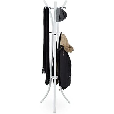 Relaxdays Coat Rack “Style”, Sturdy Metal Standing Garment Rack for Jackets & Coats, 175 cm, White Relaxdays Coat Rack “Style”, Sturdy Metal Standing Garment Rack for Jackets & Coats, 175 cm, White