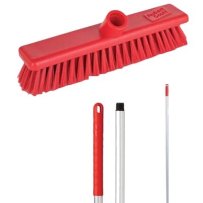 Aardvark Janitorial Supplies Robert Scott Soft Washable Broom Head 30cm and 125cm Hygiene Handle for Indoor and Outdoor Sweeping (Red) Aardvark Janitorial Supplies Robert Scott Soft Washable Broom Head 30cm and 125cm Hygiene Handle for Indoor and Outdoor Sweeping (Red)