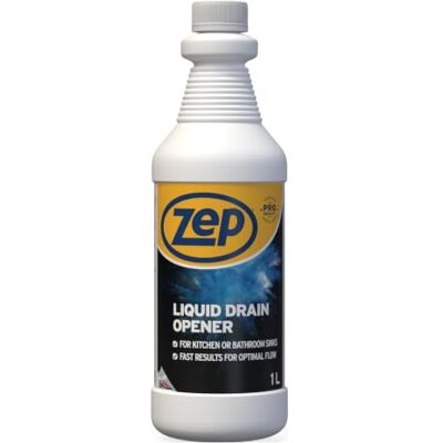 Zep Liquid Drain Opener 1L Bathroom & Kitchen Sink Drain Cleaner, Fast-Acting Hair & Sludge Remover, Shower, Bath & Plug Hole Unblocker, Odour Control Zep Liquid Drain Opener 1L Bathroom & Kitchen Sink Drain Cleaner, Fast-Acting Hair & Sludge Remover, Shower, Bath & Plug Hole Unblocker, Odour Control