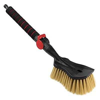 ToM PaR Washing Brush, Polyester, red, weiche Borsten mit Wasserventil ToM PaR Washing Brush, Polyester, red, weiche Borsten mit Wasserventil