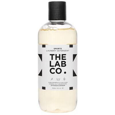 The Lab Co. Sports Laundry Wash. 300ml for up to 20 washes. Cuban Grapefruit and Ylang Ylang. For active-wear and swimwear. Non-Bio detergent suitable for hand-wash and machine washing. The Lab Co. Sports Laundry Wash. 300ml for up to 20 washes. Cuban Grapefruit and Ylang Ylang. For active-wear and swimwear. Non-Bio detergent suitable for hand-wash and machine washing.
