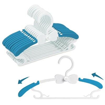WJWSKI Baby Kids Hangers for Nursery Closet, Thicken Non-Slip and Extendable Infant Pant Hanger for Newborn Clothes 20pcs Blue Gift, Adjustable Children Coat Hanger for Girl Boy Toddler Kid Child WJWSKI Baby Kids Hangers for Nursery Closet, Thicken Non-Slip and Extendable Infant Pant Hanger for Newborn Clothes 20pcs Blue Gift, Adjustable Children Coat Hanger for Girl Boy Toddler Kid Child