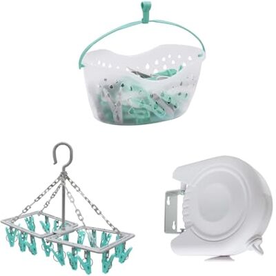 JVL Laundry Bundle Including Peg Basket, Sock Dryer and Clothes Line JVL Laundry Bundle Including Peg Basket, Sock Dryer and Clothes Line