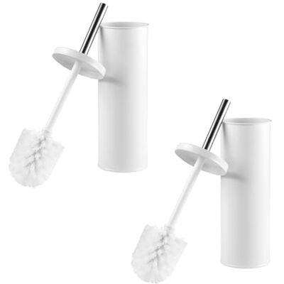 Beldray COMBO-9036 Toilet Brush and Holder Set – 2 Pack Bathroom Toilet Bowl Cleaning Brush With Stiff Bristles, Hygienic Holder With Lid Design, Deep Clean, Slim For Easy Storage, White Beldray COMBO-9036 Toilet Brush and Holder Set – 2 Pack Bathroom Toilet Bowl Cleaning Brush With Stiff Bristles, Hygienic Holder With Lid Design, Deep Clean, Slim For Easy Storage, White