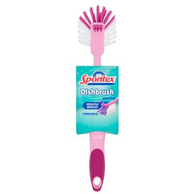 Spontex Dish Brush for Washing Up, Pink Style, Pack of 9 Spontex Dish Brush for Washing Up, Pink Style, Pack of 9