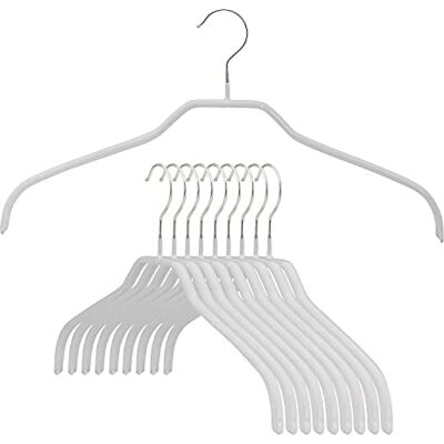 MAWA Ft Reston Lloyd Silhouette Series Non-Slip Space Saving Clothes Hanger for Shirts and Dresses, Style 41/F, Set of 10, White MAWA Ft Reston Lloyd Silhouette Series Non-Slip Space Saving Clothes Hanger for Shirts and Dresses, Style 41/F, Set of 10, White