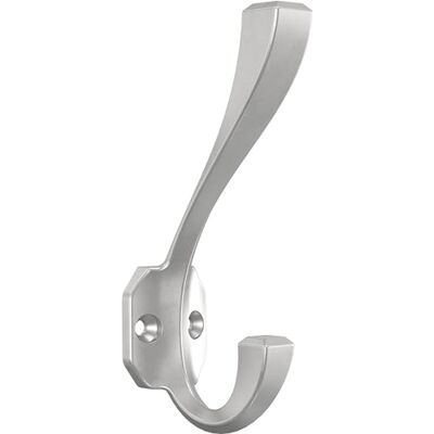 Franklin Brass Napier 4-6/8 (4-Pack) Coat and Hat Wall Hooks Double 2-Prong for Mounted Hanging Matte Nickel Hanger Backpack, Purse, Bag, Towel Organization Decorative B47254K-MN-C Franklin Brass Napier 4-6/8 (4-Pack) Coat and Hat Wall Hooks Double 2-Prong for Mounted Hanging Matte Nickel Hanger Backpack, Purse, Bag, Towel Organization Decorative B47254K-MN-C