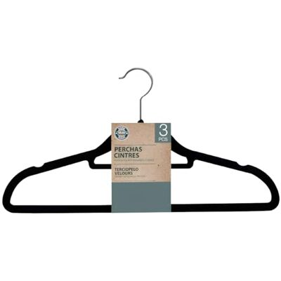FORNOR 27027 Velvet Hanger Black X 3-41 x 22 x FORNOR 27027 Velvet Hanger Black X 3-41 x 22 x