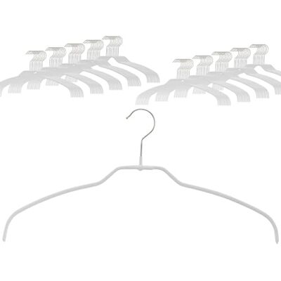 MAWA Light Clothes Hangers, Set of 100 Space-Saving Non-Slip Hangers, Ideal for Shirts and Blouses with 360° Rotating Hook and Non-Slip Coating, 42 cm, White MAWA Light Clothes Hangers, Set of 100 Space-Saving Non-Slip Hangers, Ideal for Shirts and Blouses with 360° Rotating Hook and Non-Slip Coating, 42 cm, White