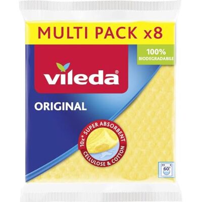 Vileda sponge cloth very high suction power 8-pack (assorted colors) Vileda sponge cloth very high suction power 8-pack (assorted colors)