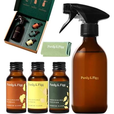 Purdy & Figg Counter Clean Starter Kit Citrus & Floral 300ml Spray All Natural Gentle Non Toxic Organic Essential Oils Multipurpose Cleaner Citrus Floral Vetiver Home Kitchen Countertop Purdy & Figg Counter Clean Starter Kit Citrus & Floral 300ml Spray All Natural Gentle Non Toxic Organic Essential Oils Multipurpose Cleaner Citrus Floral Vetiver Home Kitchen Countertop