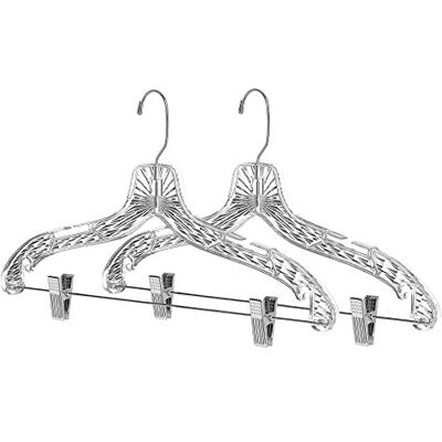 Whitmor Crystal Suit Hangers with Clips S/2, Set of 2 Whitmor Crystal Suit Hangers with Clips S/2, Set of 2