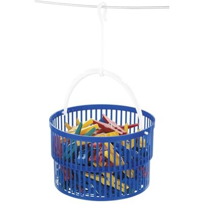 WENKO 3716010100 Peg basket set with 30 pegs, Polypropylene, 19 x 9 x 19 cm, Blue WENKO 3716010100 Peg basket set with 30 pegs, Polypropylene, 19 x 9 x 19 cm, Blue