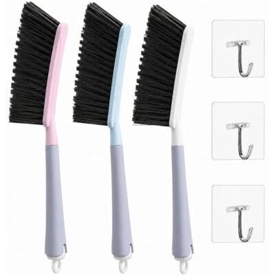 DOUZHUANXY 3 PCS Soft Bristle Hand Brush, Portable Cleaning Brushes with Handles & 3 Hooks, Soft Hand Brushes for Household Cleaning, Dusting, Bedding, Brickwork & Office Use (Pink+Blue+White) DOUZHUANXY 3 PCS Soft Bristle Hand Brush, Portable Cleaning Brushes with Handles & 3 Hooks, Soft Hand Brushes for Household Cleaning, Dusting, Bedding, Brickwork & Office Use (Pink+Blue+White)