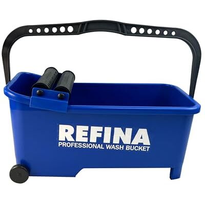 Refina 16L Double Roller Wash Bucket for Washing & Rinsing Sponge Floats 500 x 260 x 230mm Washboy w/Separation Grid, 2 Wheels & Carry Handle Lightweight & Durable Wash Tub Refina 16L Double Roller Wash Bucket for Washing & Rinsing Sponge Floats 500 x 260 x 230mm Washboy w/Separation Grid, 2 Wheels & Carry Handle Lightweight & Durable Wash Tub