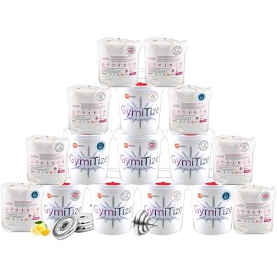 GymiTize Gym Surface Wipes, Gym Equipment Wipes 8 Bucket, 8 Refill GymiTize Gym Surface Wipes, Gym Equipment Wipes 8 Bucket, 8 Refill